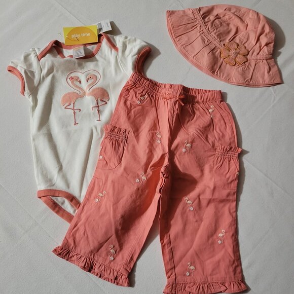 Gymboree Vintage Tropical Oasis NWT 12-18 month Bodysuit Pants & Hat set. Z27 - Picture 4 of 4